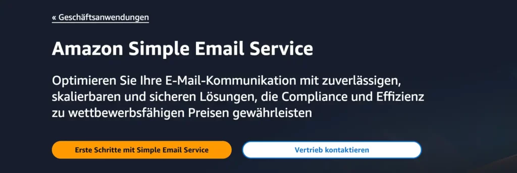 SendGrid-Alternativen, Beispiel Amazon SES