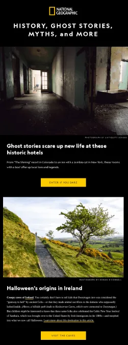 Halloween Newsletter von National Geographic