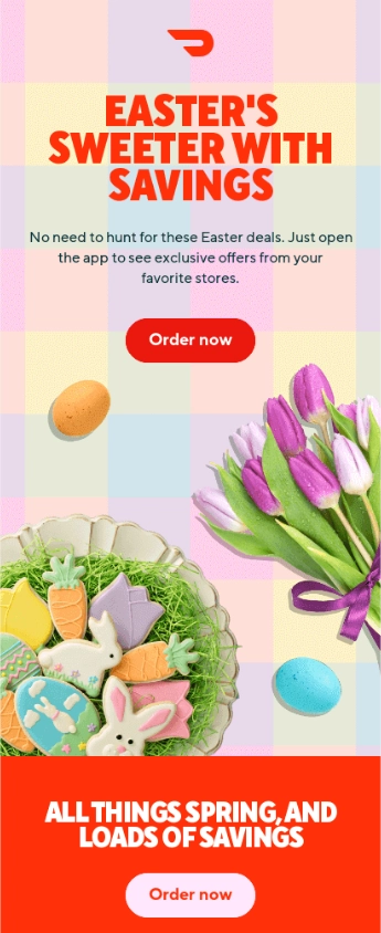Screenshot des Oster-Newsletters von DoorDash