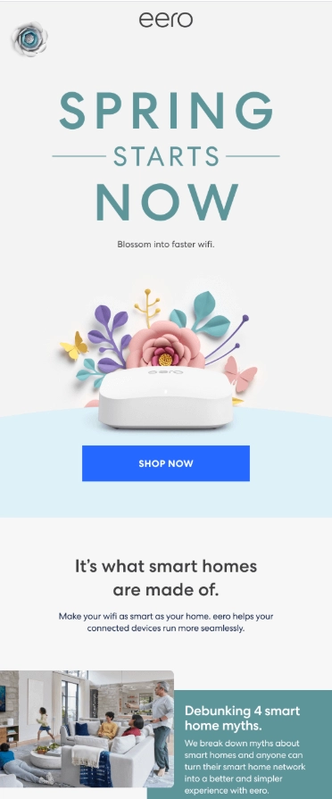 Screenshot des Oster-Newsletters von eero