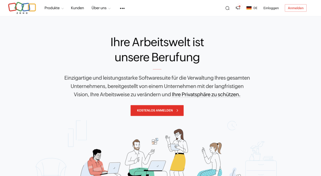 screenshot der microsoft-crm-alternative zoho