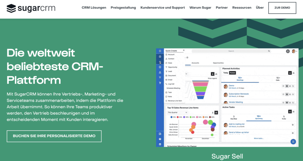 screenshot der microsoft-dynamics-365-alternative sugarcrm