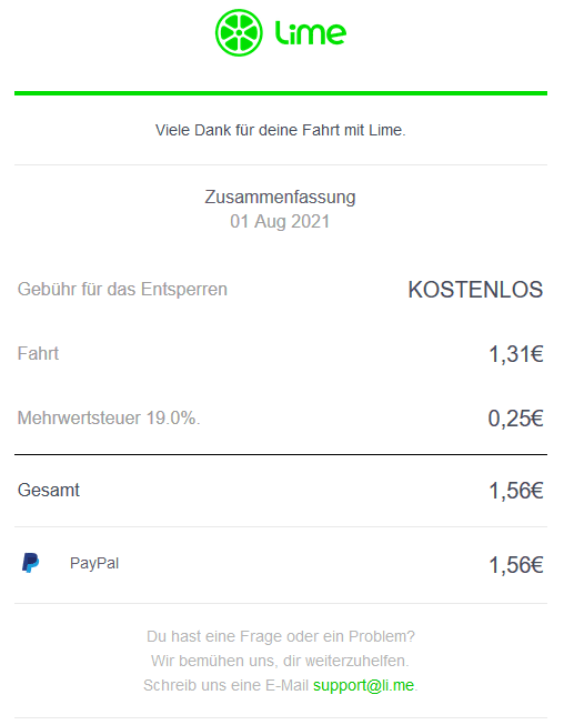 Anwendungsbeispiel für E-Mail API: Lime