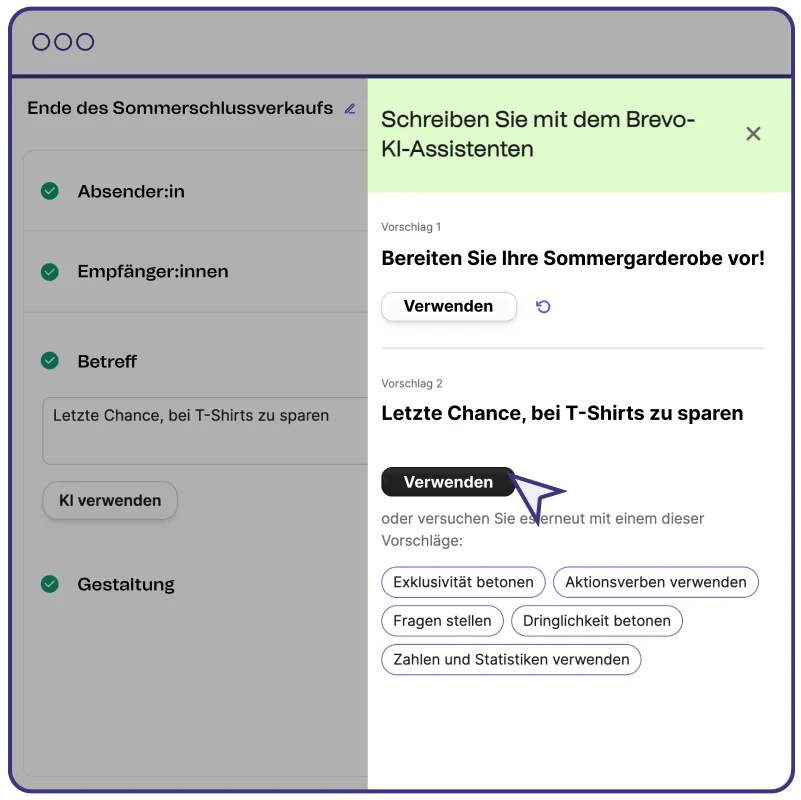 Entwickelt für Versendende