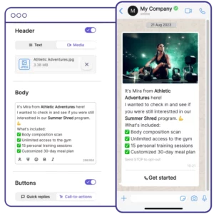 Nachrichtenvorlage für WhatsApp Newsletter erstellen