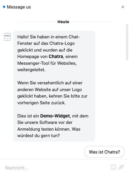 chat-fenster der live chat software chatra