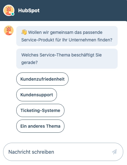 chat-fenster der live chat software hubspot