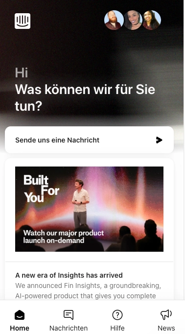 chat-fenster der live chat software intercom