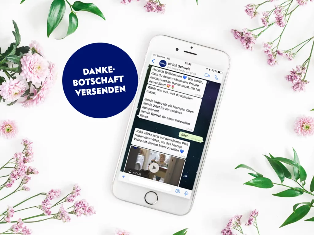 whatsapp newsletter von nivea muttertagskampagne