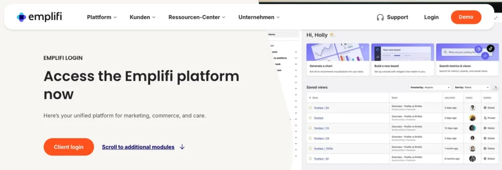 KI-Marketing-Tools: Screenshot von Emplifi.io