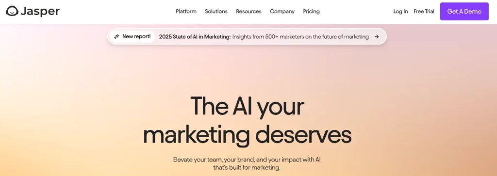 KI-Marketing-Tools: Screenshot von Jasper
