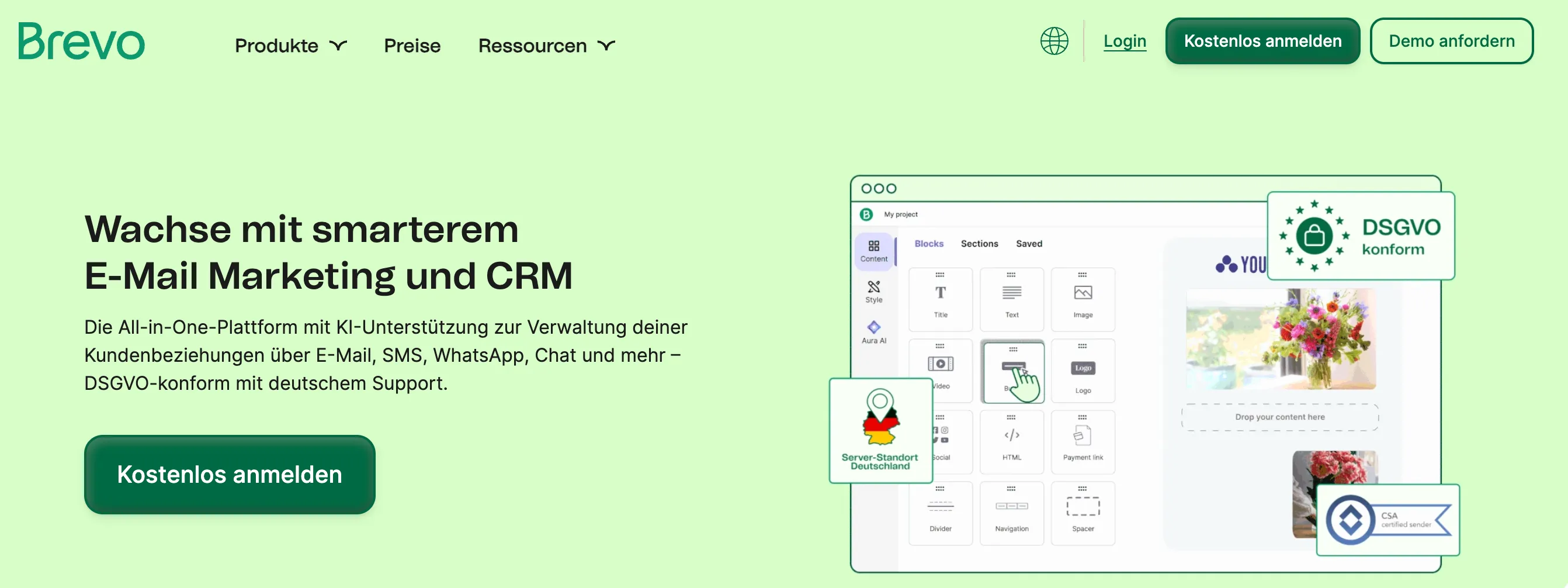 screenshot der newsletter software brevo