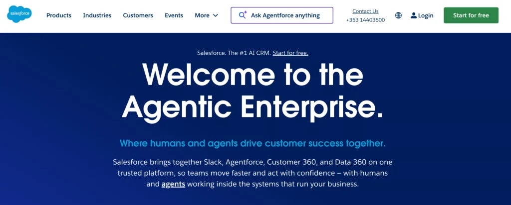 screenshot der kundendatenbank-software von salesforce