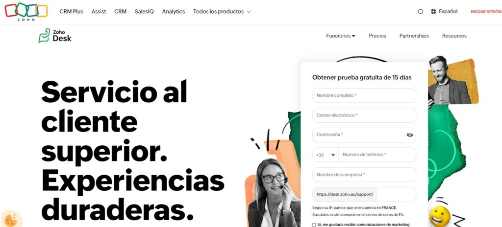 Software de atencion al cliente: Zoho