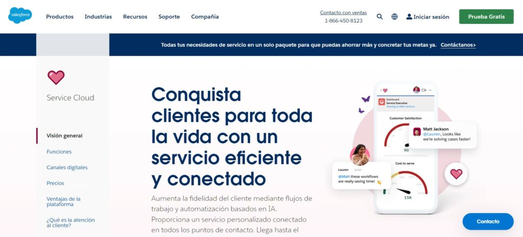 Software de atencion al cliente Salesforce