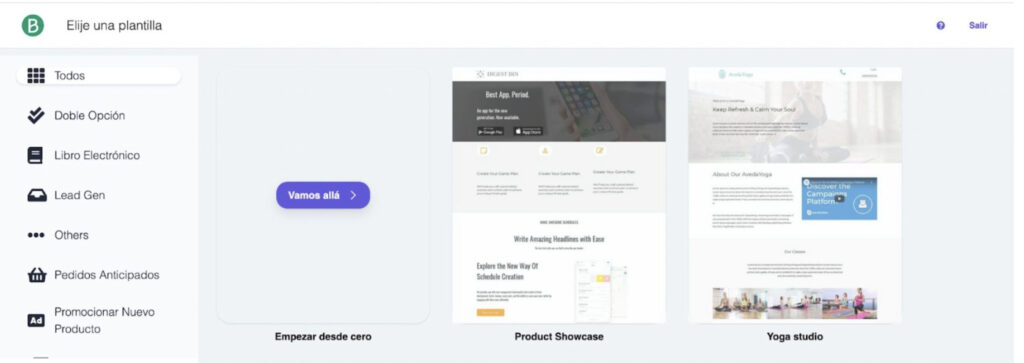 Editor landing pages Brevo