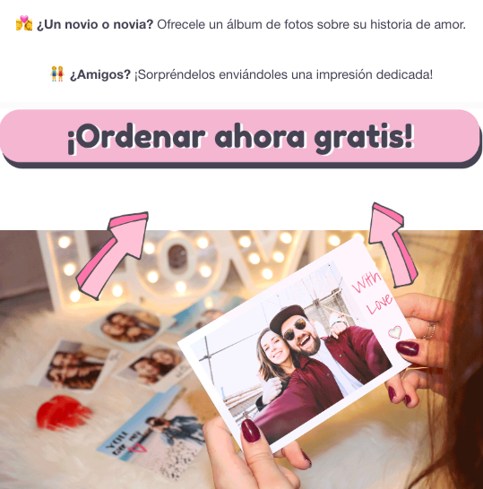 Email de San Valentín para regalar algo a un amigo.