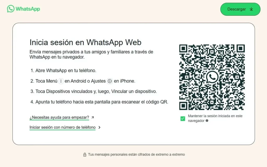 Whatsapp Business web para PC - Vincular dispositivo