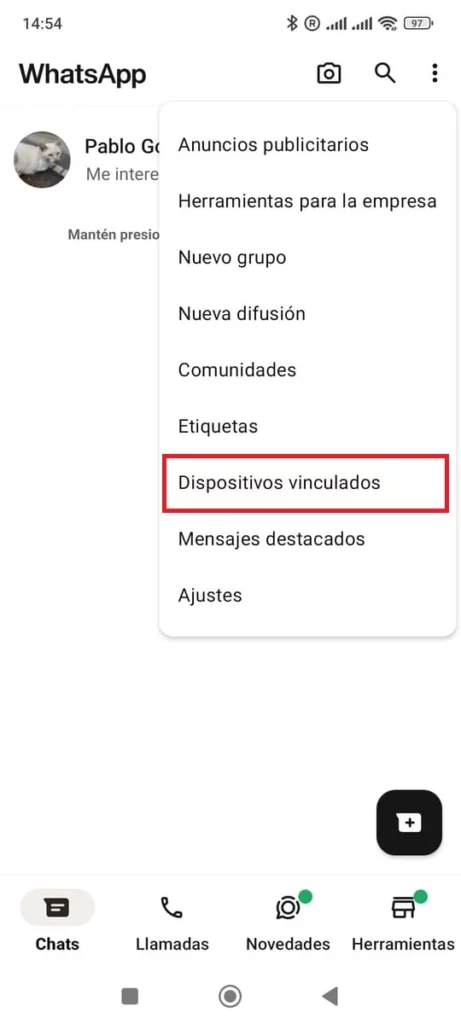 Whatsapp Business web para PC - Vincular dispositivo 2