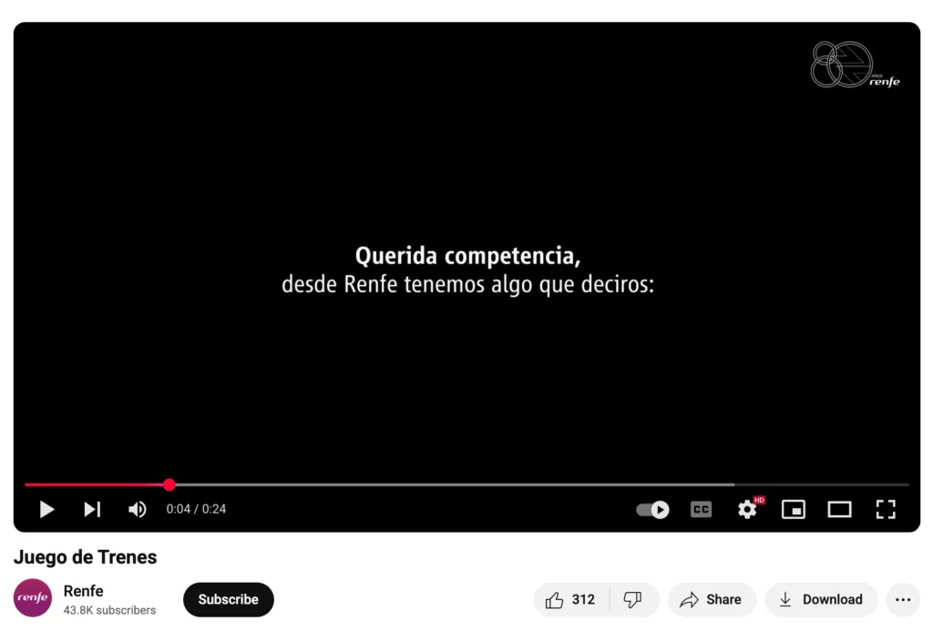 Campaña marketing RENFE Juego de trenes