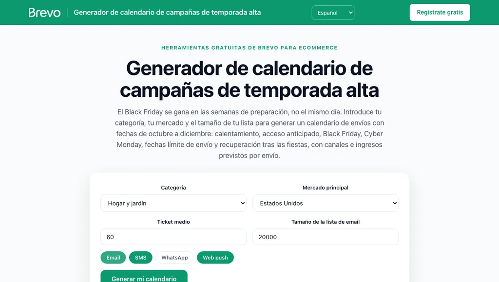 Calendario de campañas de temporada alta
