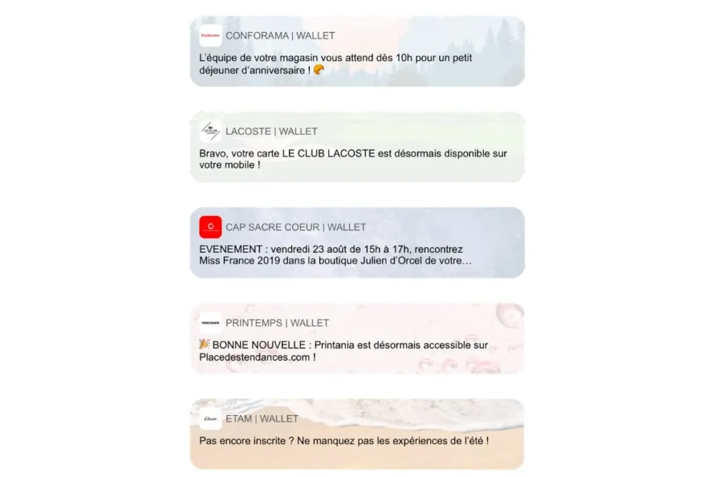 exemple de pushs notifications