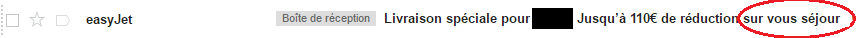 Livraison spéciale pour {PRENOM} : Jusqu'à 110 € de réduction sur vous séjour