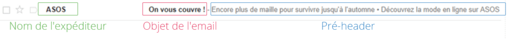 Email : nom d'expéditeur, objet et préheader Email : nom d'expéditeur, objet et préheader