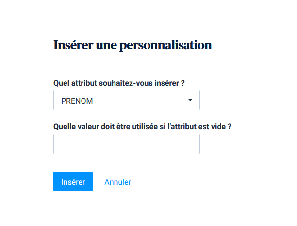 Personnalisation marketing - objet attributs