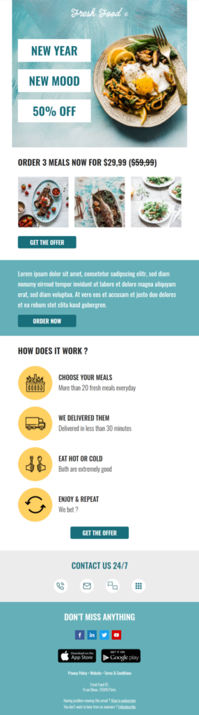 Template de newsletter pour le nouvel an