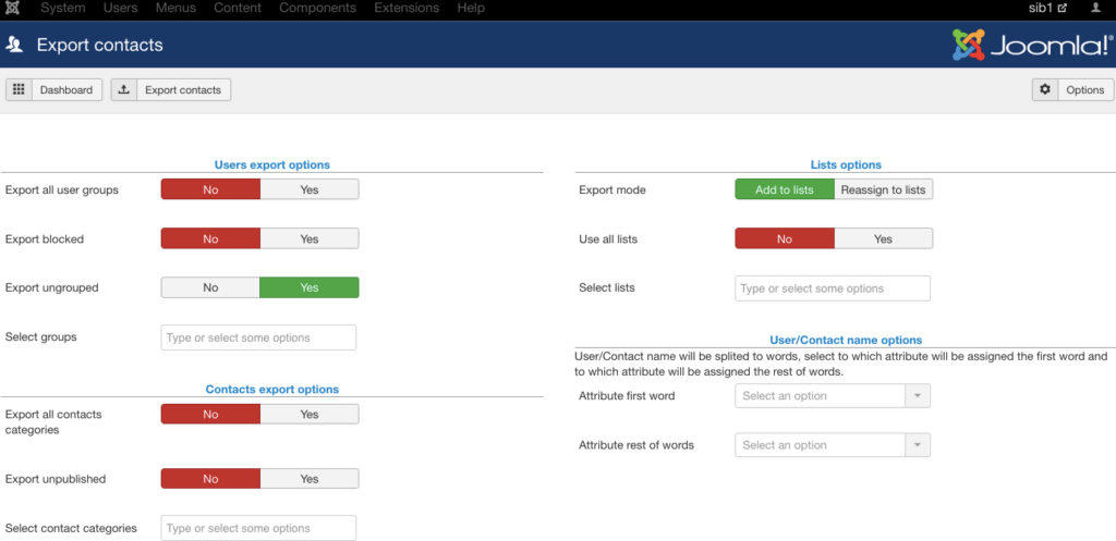 Plugin Joomla - synchroniser les contacts