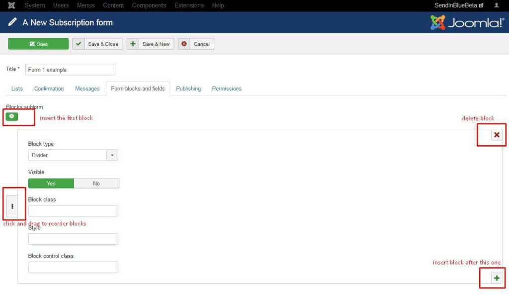Emailing Joomla - formulaire d'inscription
