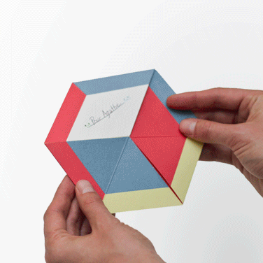 Pour montrer le fonctionnement de sa carte animée, Papier Tigre opte pour un GIF. GIF email : Papier Tigre et l'illustration de ses produits