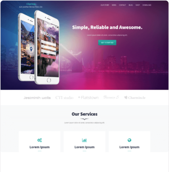 Template de landing page wordpress #3 : Clarina Template de landing page wordpress #3 : Clarina