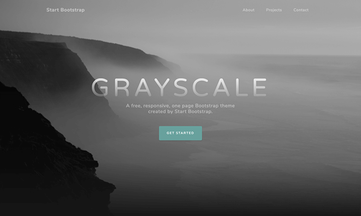 Template de landing page Bootstrap # 5 : Grayscale Template de landing page Bootstrap # 5 : Grayscale