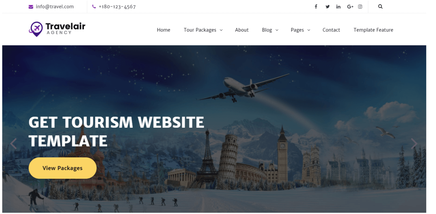 Template de landing page html5 #4 : Travelair Template de landing page html5 #4 : Travelair