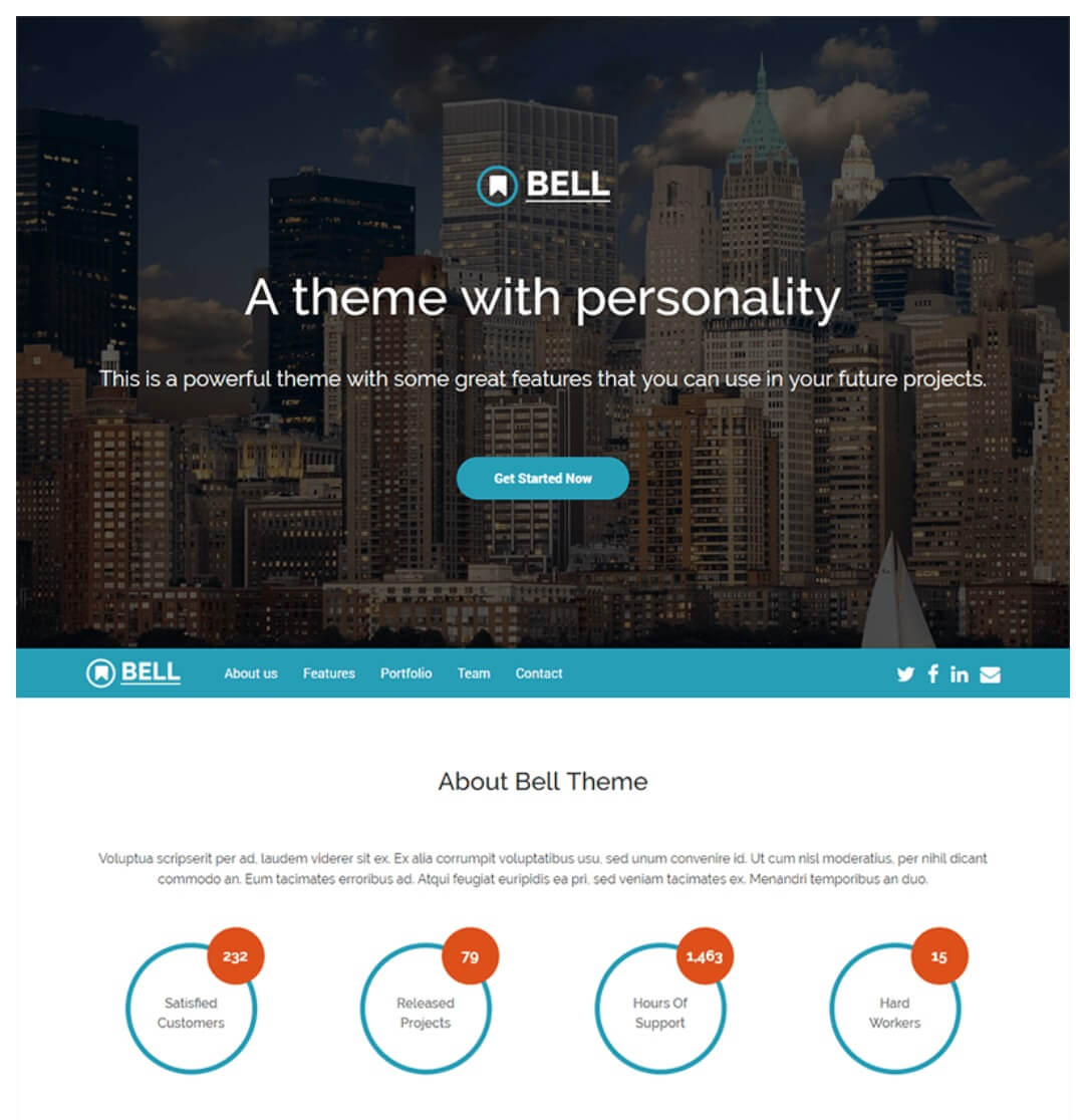Template de landing page Bootstrap #2 : Bell Template de landing page Bootstrap #2 : Bell