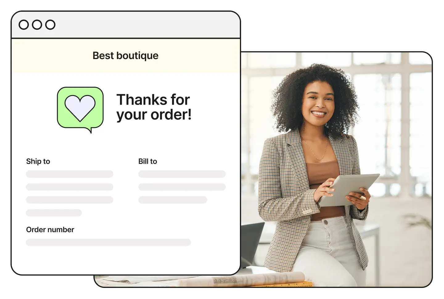 Confirmations de commande et reçus