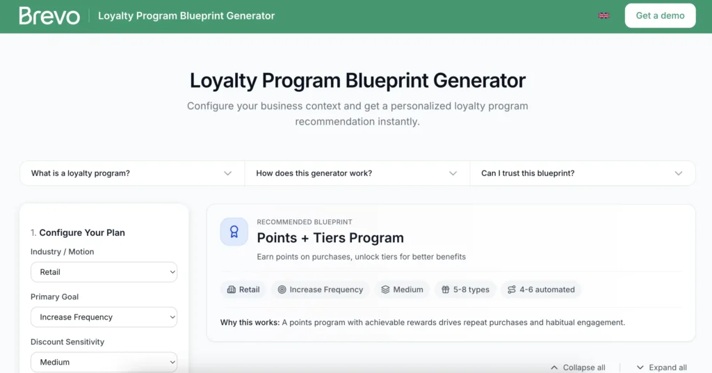 Generatore di blueprint per il programma fedeltà