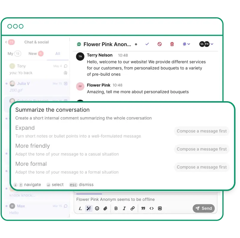 Aprimoramento de Chat com IA