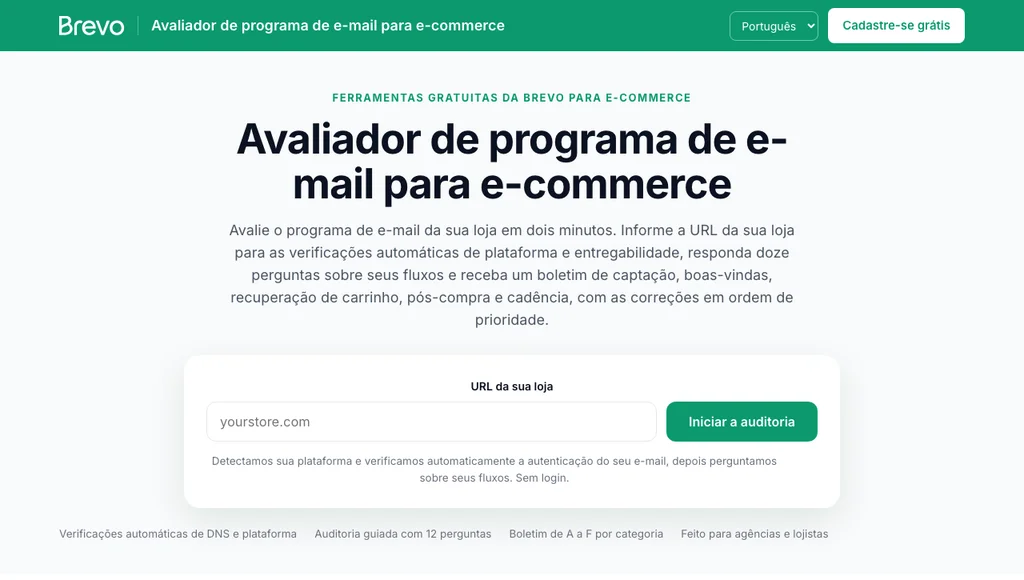 Avaliador de programa de e-mail para e-commerce