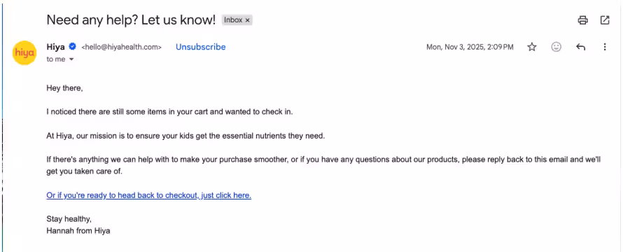 abandoned cart automation email