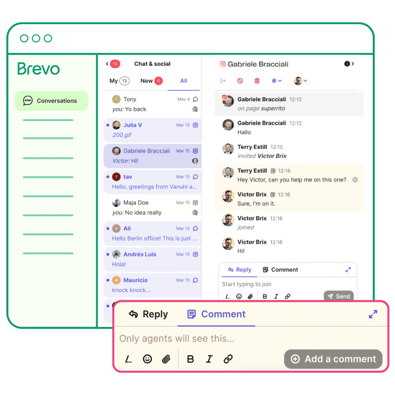 This image shows a universal inbox, another CRM benefit for small businesses.