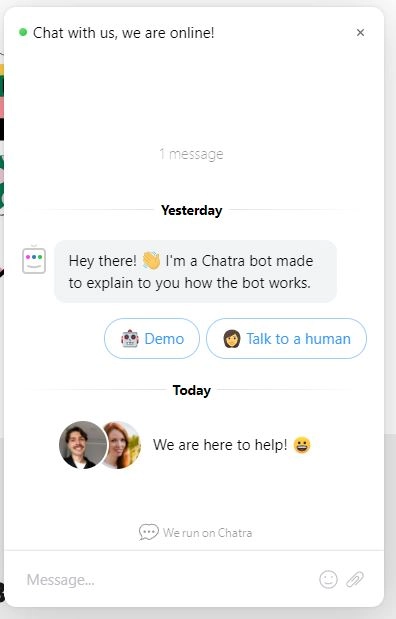 One of the best live chat software for small business by Chatra.