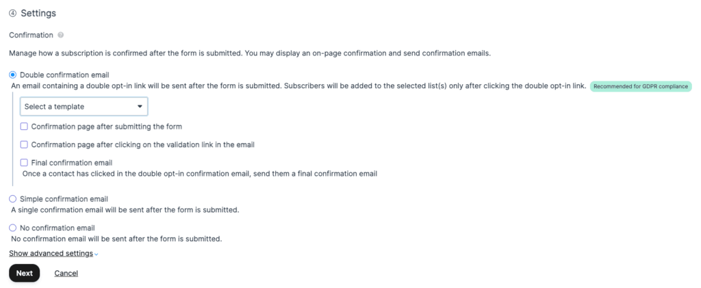 Brevo double opt-in email example
