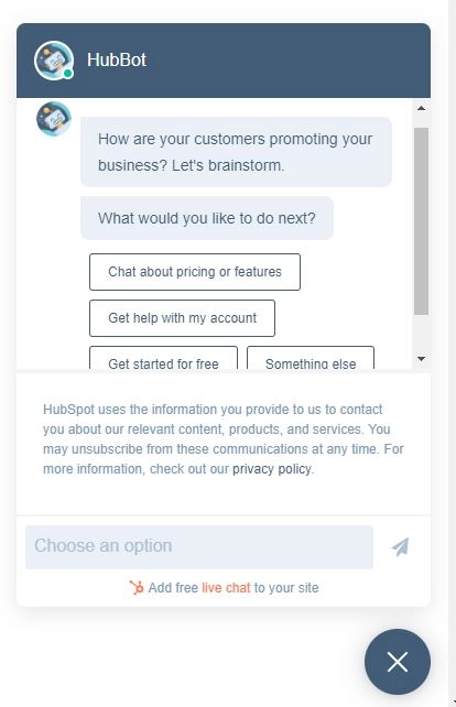 One of the best live chat software for business by HubSpot.