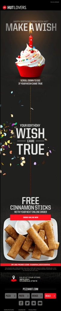 birthday email