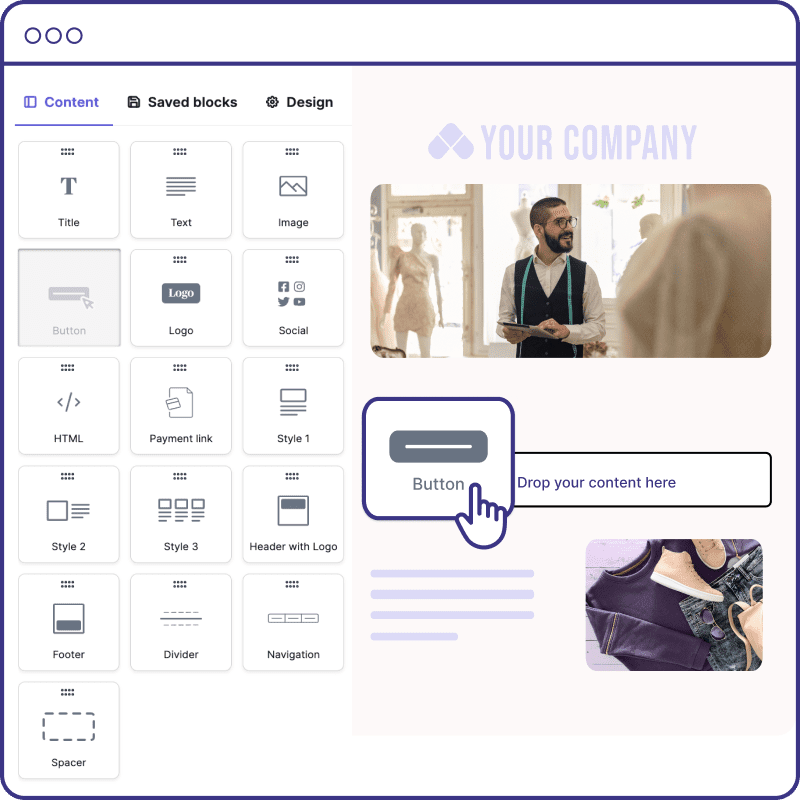 Brevo's drag-and-drop email editor