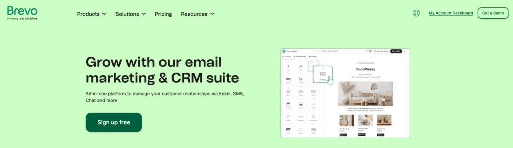 Brevo's homepage: Grow with our cheap email marketing & CRM suite