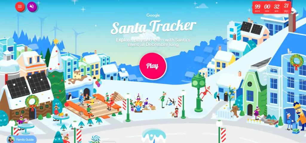 Holiday marketing ideas: gamification. This is an image of the menu for an online holiday game made to promote a product.